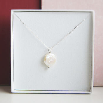 Freshwater Pearl Necklace In Sterling Silver, 2 of 5