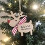 Personalised Baby's 1st Christmas 2023 Wooden Reindeer, thumbnail 4 of 12