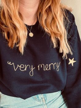 Very Merry Embroidered Christmas Jumper, 4 of 6