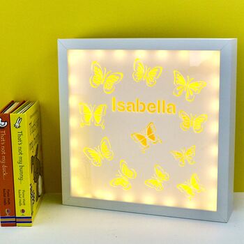 Personalised Butterfly Children's Night Light Box Light, 3 of 5