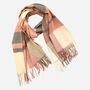 Classic Check Cashmere Blend Winter Scarf Pinks And Creams, thumbnail 2 of 4