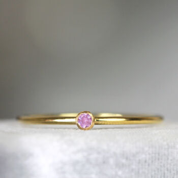 Pink Sapphire Solitaire Ring Silver Or Gold, 8 of 12