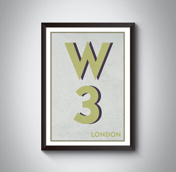 W3 Ealing Hammersmith Postcode London Print, 7 of 10
