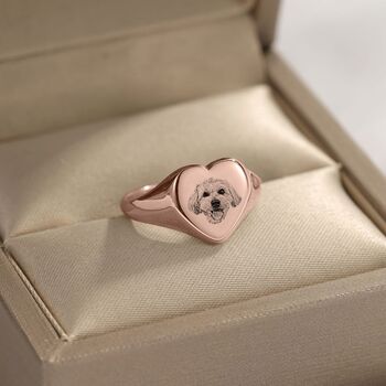 Heart Pet Photo Picture Ring, 3 of 5