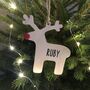 Personalised Wooden Reindeer Tree Decoration, thumbnail 1 of 2