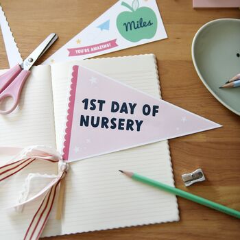 Personalised First Day Of Nursery Flag Card, 2 of 12