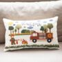 Personalised Fire Fighter Illustration Bedroom Cushion, thumbnail 1 of 6