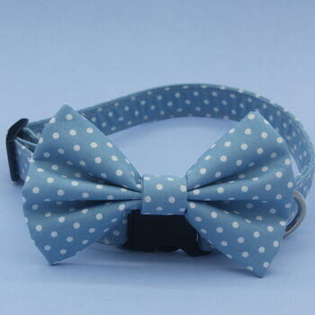Light Blue Polkadot Dog Bow Tie, 7 of 8