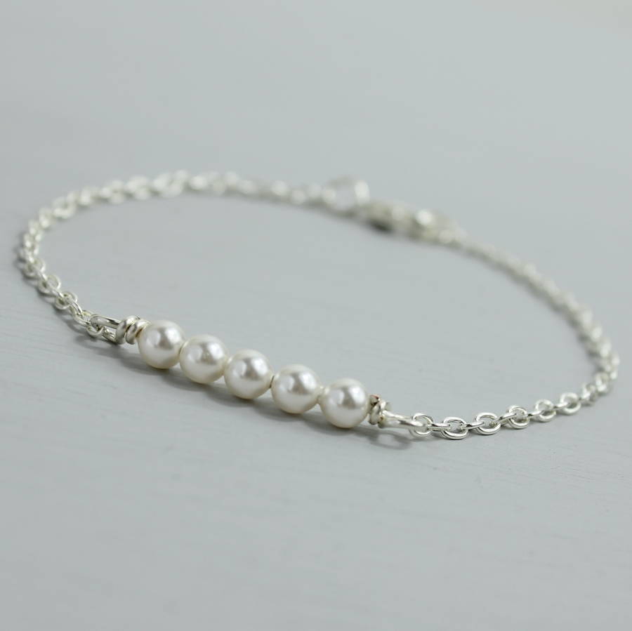 delicate swarovski pearl bracelet by joy by corrine smith ...