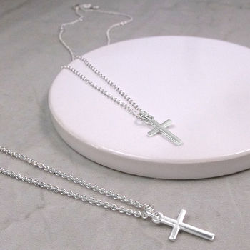 Silver Cross Christening Or Confirmation Necklace, 6 of 6