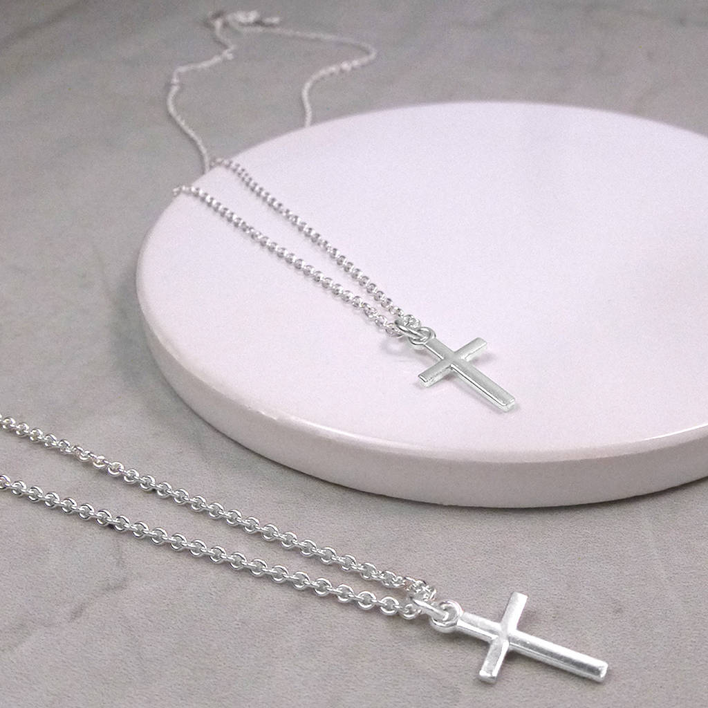 Silver Cross Christening Or Confirmation Necklace By Hersey ...