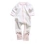 Pink Zip Up Organic Cotton Baby Sleepsuit, thumbnail 3 of 3