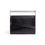Black Contemporary Leather Clutch With Handle, thumbnail 6 of 9