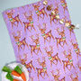 Christmas Reindeer Lilac Tea Towel, thumbnail 3 of 5