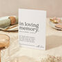 In Loving Memory Wedding Sign A4 Sign Modern Serif, thumbnail 1 of 5