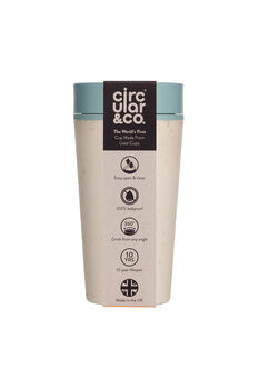Leak Proof Reusable Cup 12oz Cream And Faraway Blue, 3 of 7