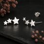 Sterling Silver Multi Star Climber Stud Earrings, thumbnail 2 of 6