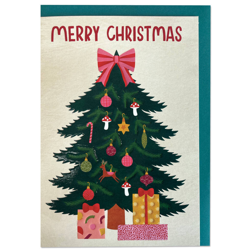 'Merry Christmas' Tree And Presents Christmas Card, 1 of 2