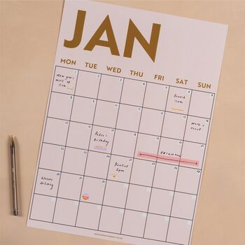 Large Monthly A3 Wall Planner | 12 Pages Simply Bright, 6 of 7