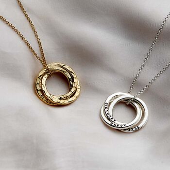 Personalised Textured Russian Ring Necklace, 2 of 8