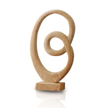Hand Carved Travertine Elliptical Loop Sculpture, 2 of 2
