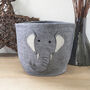 Animal Face Grey Fabric Storage Basket 35cm, thumbnail 3 of 8