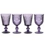 Set Of Four Purple Embossed Wine Goblets, thumbnail 2 of 6