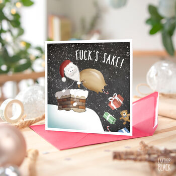 Presents Sack Funny Santa Christmas Card Rude Cheeky, 4 of 4