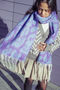 Lilac Blue Leopard Print Warm Two Tone Scarf, thumbnail 1 of 8