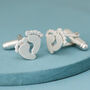 Handmade Sterling Silver New Dad Cufflinks, thumbnail 3 of 11