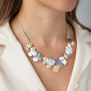 Hammered Gunmetal Four Tone Statement Necklace, 2 of 6