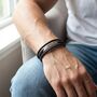 Personalised Men's Multi Strand Leather Bracelet, thumbnail 6 of 9