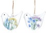 Set Of Two Wild Meadow Flower Glass Birds, thumbnail 1 of 1