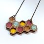 Honeycomb Geometric Necklace Small, thumbnail 4 of 5