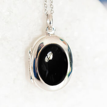 Personalised Mens Sterling Silver Black Onyx Locket, 3 of 11