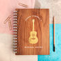 Personalised 'Musical Notes' Gold Walnut Notebook, thumbnail 1 of 5