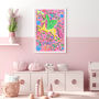 Colourful Pink Unicorn Nursery Print, thumbnail 2 of 11
