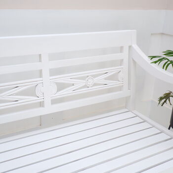 White Wooden Bench Two Sizes, 5 of 9