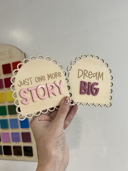 Wooden Kids Bedroom Shelf Sitter Sign Children’s Bedroom And Playroom Decor, 3 of 4