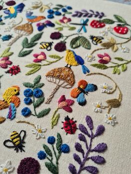 Birds, Bugs And Berries, Hand Embroidery Kit, 4 of 12