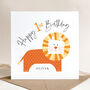 Personalised 1st / 2nd Birthday Card: Jungle Lion Design, thumbnail 1 of 10