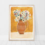 Mustard And Dusky Pink | Floral Vase Print, thumbnail 1 of 6