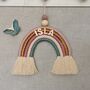 Personalised Rainbow Macrame,Gold Sparkle Wall Hanging, thumbnail 7 of 12