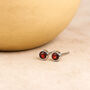 Sterling Silver January Garnet Birthstone Stud Earrings, thumbnail 3 of 5