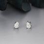 Sterling Silver Pear Cut Moissanite Earrings, thumbnail 5 of 8