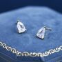 Sterling Silver Pear Cut Cz Earrings, thumbnail 7 of 12