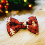 Winter Wonderland Plaid Christmas Dog Bow Tie, thumbnail 1 of 2