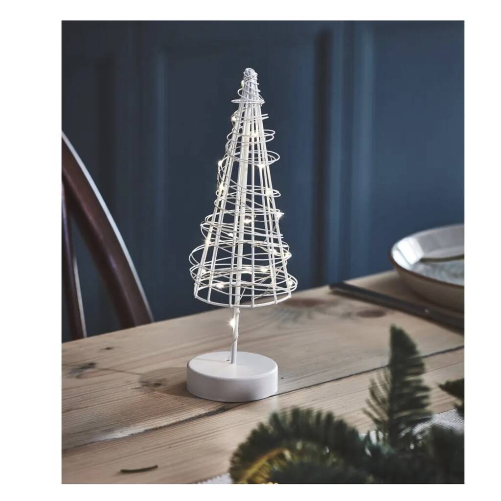 Tabletop White Light Up Christmas Tree