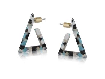 Erica Triangle Resin Earrings In Blue, 2 of 3