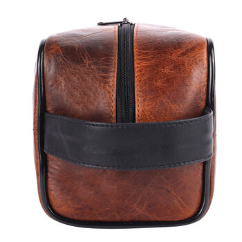 Leather Rugby Wash Bag, 4 of 5